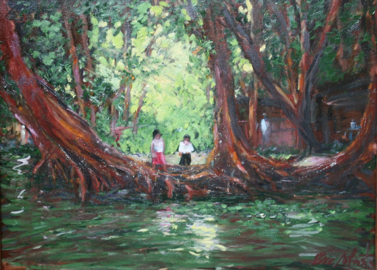 Rio Dulce Morning, 18"x 24". Oil on canvas. Private Collection