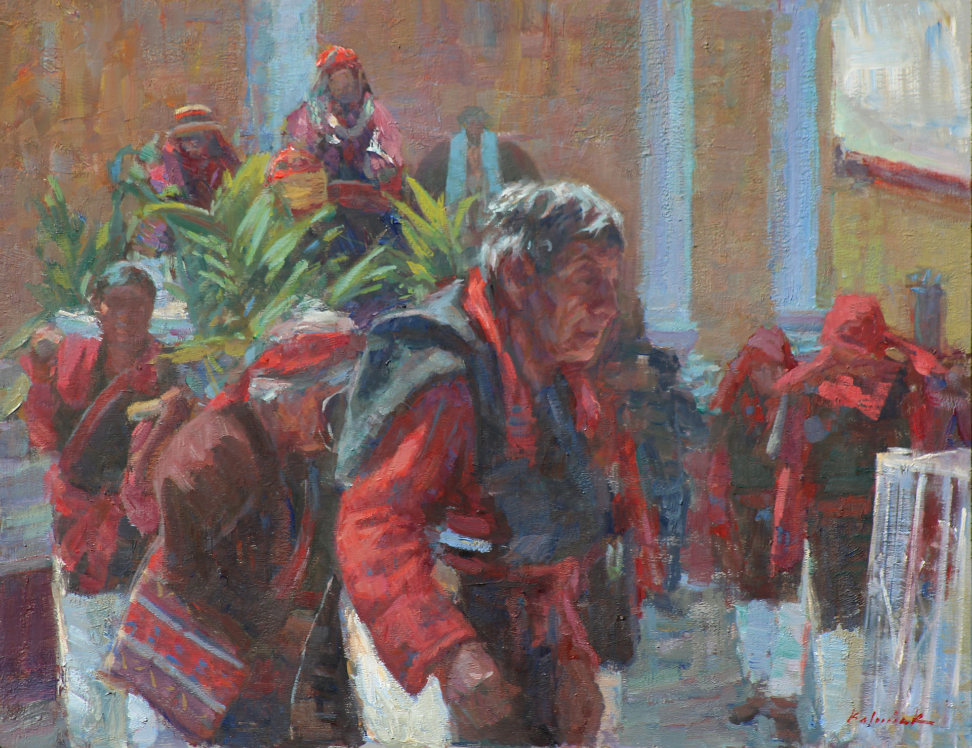 San Juan Atitán Feast Day, 14" x 18". Oil on canvas. Price US3,200