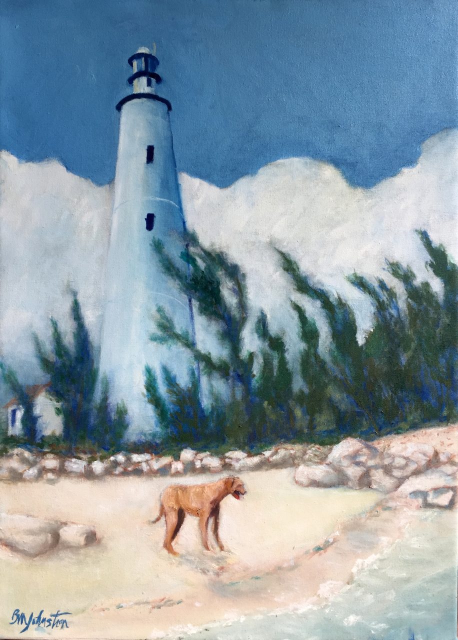 Great Inagua Lighthouse II - Brian M. Johnston -North American Impressionist Artist - 28" x 20" oil on canvas - US$.2000.