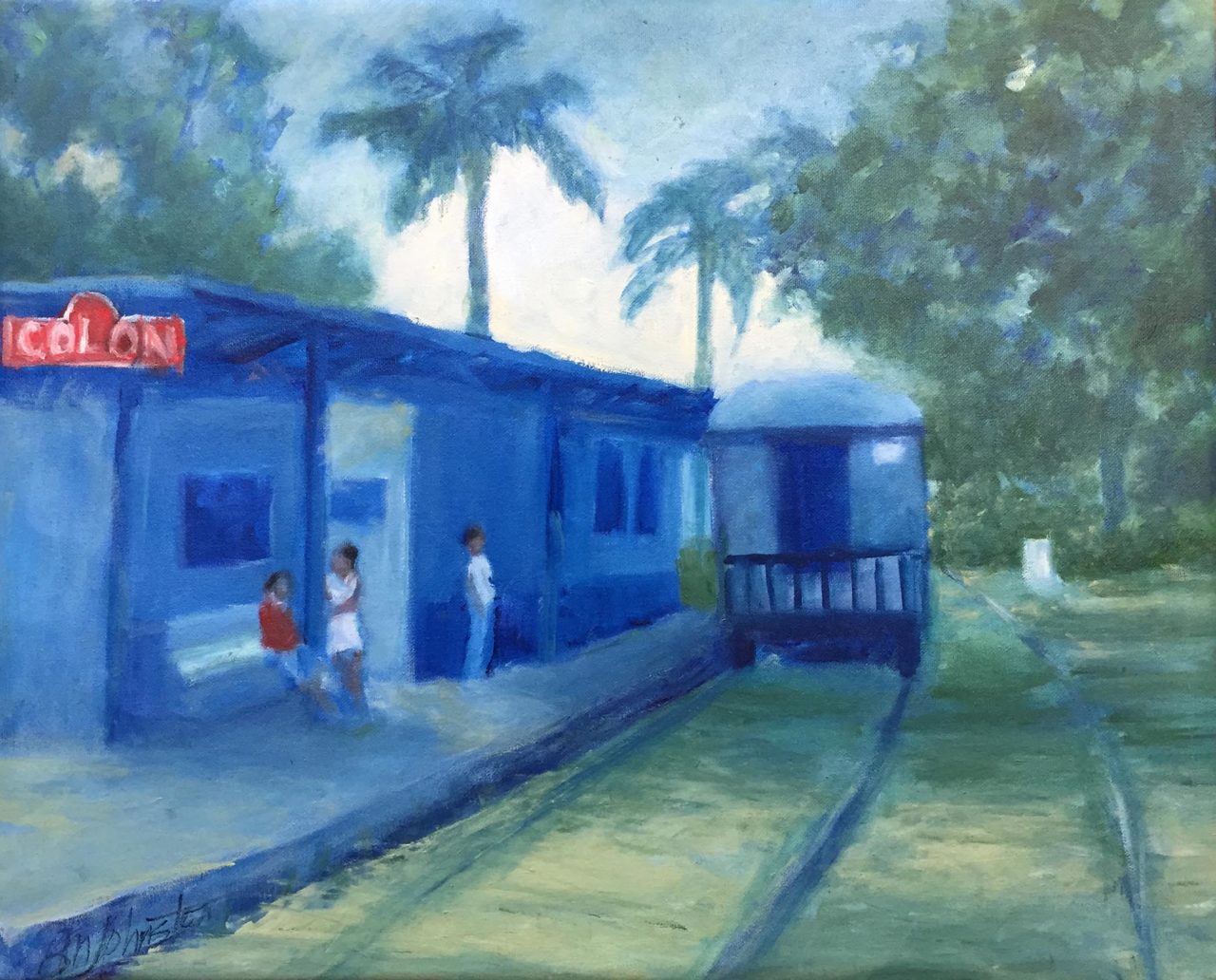 Colon Station Blues - Brian M. Johnston - North American Impressionist artist - oil on canvas - 16" x 20" - US$. 1350.