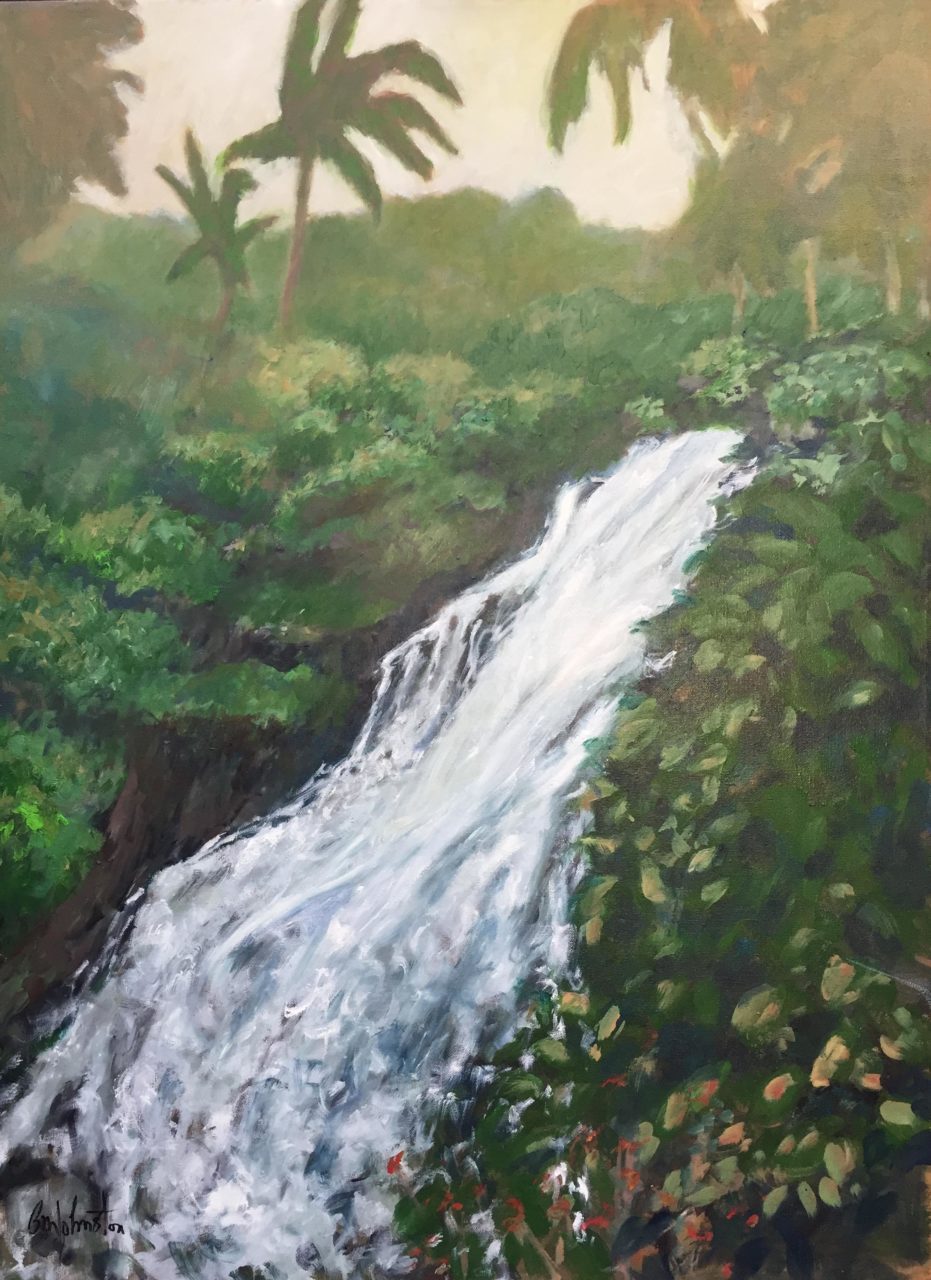 Ocho Ríos Waterfall 2 - Brian M. Johnston - North American Impressionist Artist - 24" x 32" - US$. 1800.