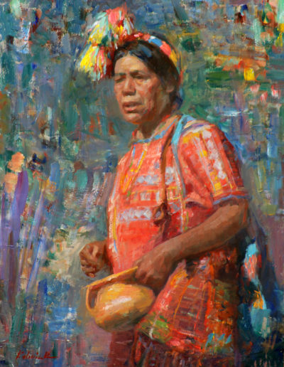 Colotenango Market Lady - William Kalwick Jr. - North American fine artist - 12"x16". Oil on canvas. Price US$2,000.