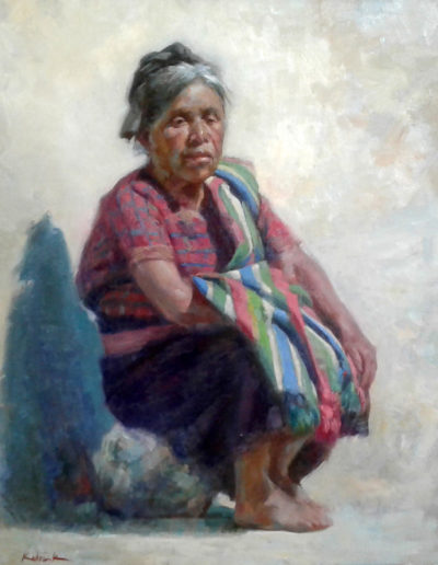 Santa Catarina Palopo Woman - William Kalwick Jr. - North American fine artist- 16" x 20". Oil on canvas. Price US$3,000.